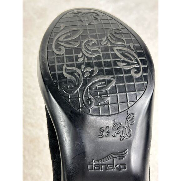 Dansko Clog Suede Leather Women's Slip On Comfort Heel Shoe Size 39 Black - Picture 7 of 8